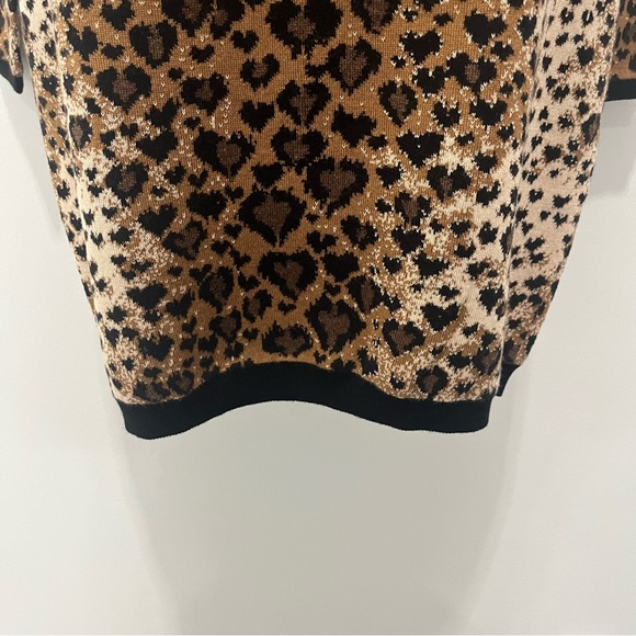 RED VALENTINO Leopard Print Long Sleeve Mini Sweater Dress Size M - Picture 6 of 10
